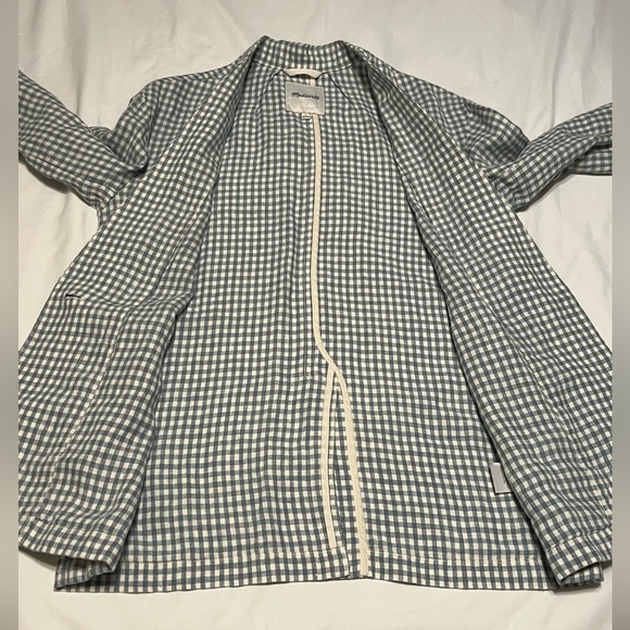 Madewell Linen Collarless Blazer in Gingham Check - Picture 15 of 15